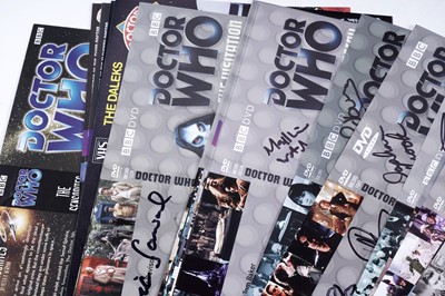 Lot 305 - A collection of thirty-four Doctor Who signed DVD sleeves