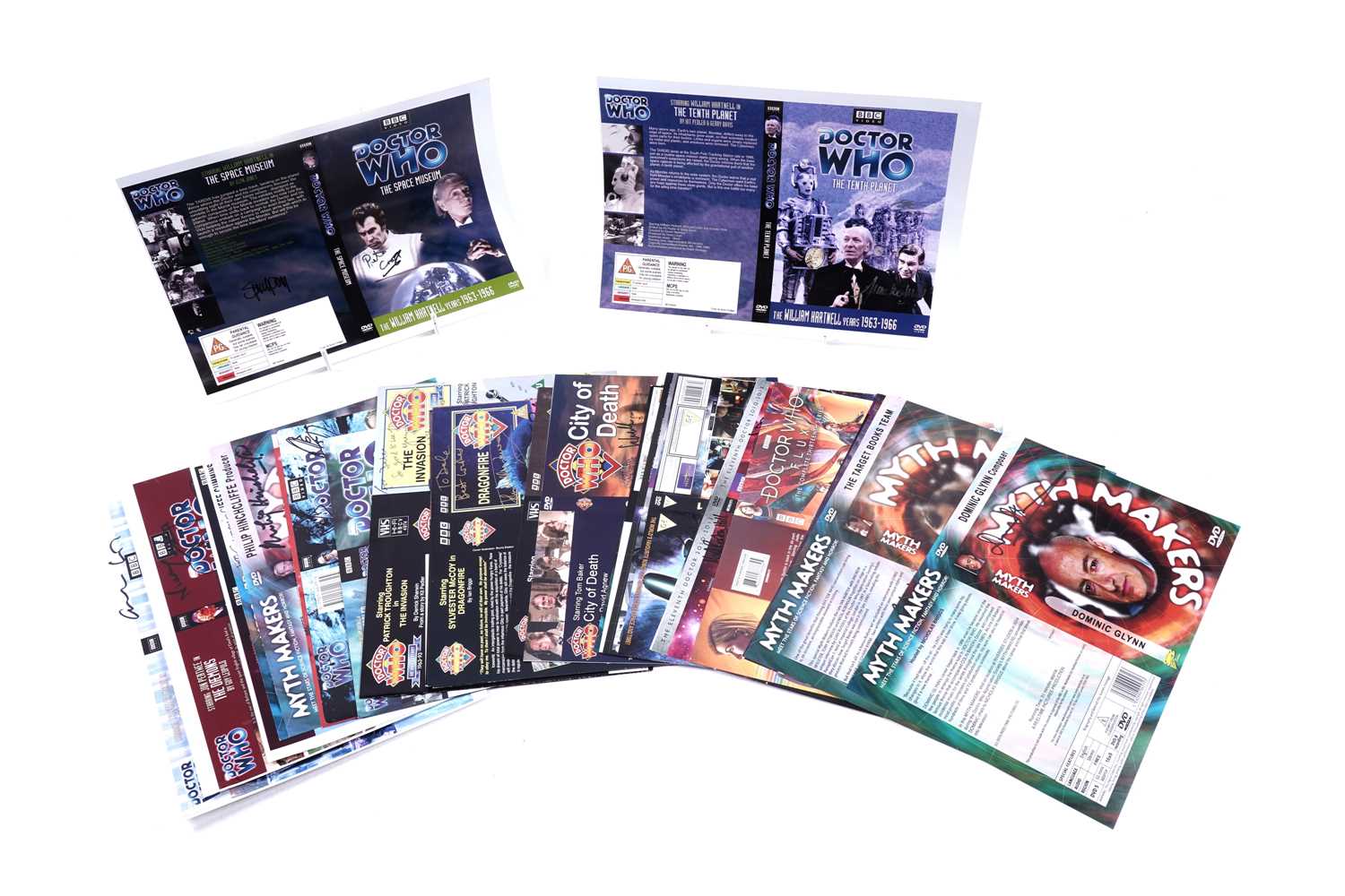 Lot 304 - A collection of thirty-one signed Doctor Who DVD and VHS sleeves