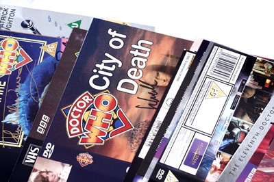 Lot 304 - A collection of thirty-one signed Doctor Who DVD and VHS sleeves