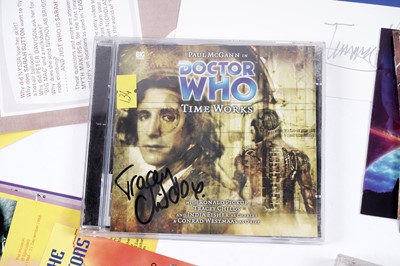 Lot 302 - A collection of signed Doctor Who book covers and CD sleeves