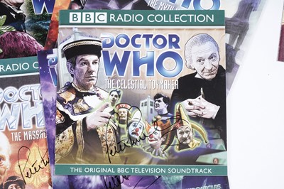 Lot 302 - A collection of signed Doctor Who book covers and CD sleeves