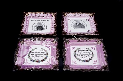 Lot 454 - Two pairs of Sunderland scripture plaques