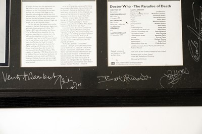 Lot 309 - Four items of signed Doctor Who memorabilia