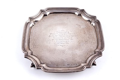 Lot 507 - A 1930s silver card tray
