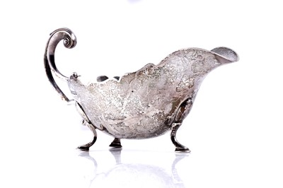 Lot 508 - A George V silver sauce boat