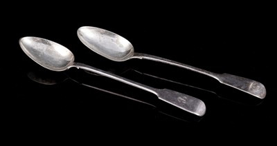 Lot 562 - Two Victorian silver basting spoons