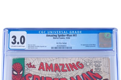 Lot Marvel Comics The Amazing Spider-Man No. 41, CGC 3.0