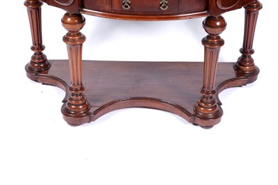 Lot 61 - A Victorian mahogany demilune console table