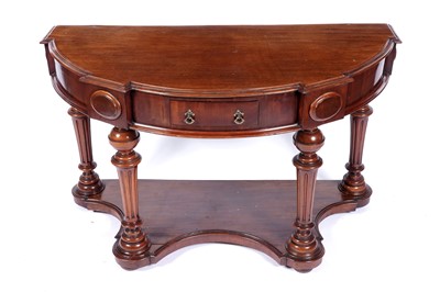 Lot 61 - A Victorian mahogany demilune console table