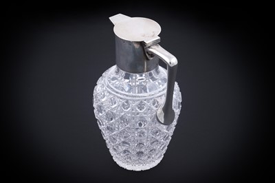 Lot 92 - A late Victorian silver mounted cut glass claret jug