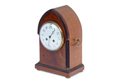 Lot 182 - An Edwardian inlaid mahogany mantel clock