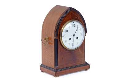 Lot 182 - An Edwardian inlaid mahogany mantel clock