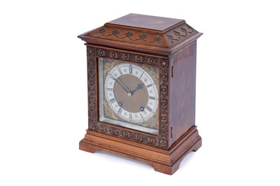 Lot 183 - Lezkirch: a burr walnut and walnut 8-day mantel clock