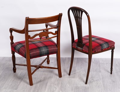 Lot 63 - Three tartan-covered chairs