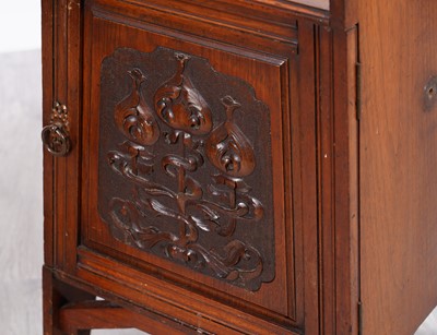 Lot 64 - A mahogany Arts & Crafts pot cupboard; and a painted wood director’s chair