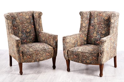 Lot 45 - A pair of Edwardian armchairs