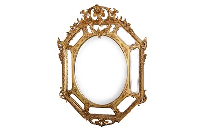 Lot 646 - A late 19th Century French giltwood and gesso mirror