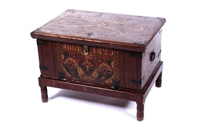 Lot 650 - A 19th Century Swedish blanket box on stand