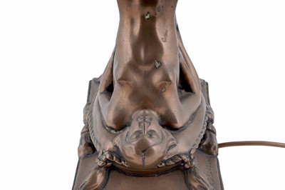 Lot 197 - A cold cast bronzed resin Art Deco style figural table lamp
