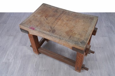 Lot 101 - A 20th Century hickory-topped butchers block