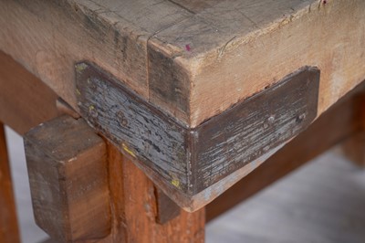 Lot 101 - A 20th Century hickory-topped butchers block