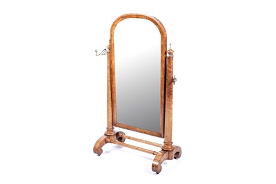 Lot 651 - An early 20th Century Biedermeier style cheval mirror