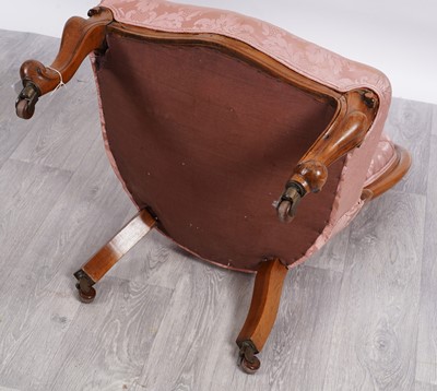 Lot 73 - A Victorian walnut pair of chairs