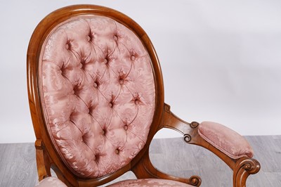 Lot 73 - A Victorian walnut pair of chairs