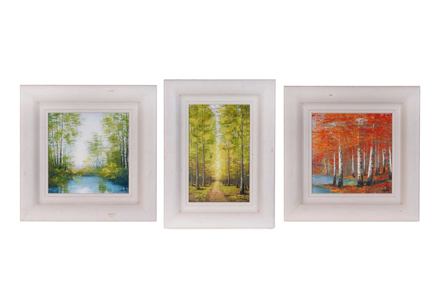 Lot 170 - Inam - Three woodland scenes | overpainted print