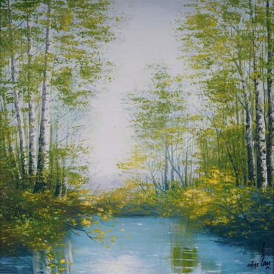 Lot 170 - Inam - Three woodland scenes | overpainted print