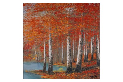 Lot 170 - Inam - Three woodland scenes | overpainted print