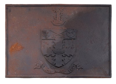 Lot 121 - An Armorial cast iron fire back