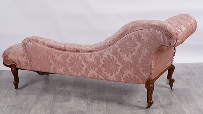 Lot 79 - A Victorian walnut framed chaise longue