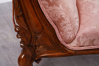 Lot 79 - A Victorian walnut framed chaise longue