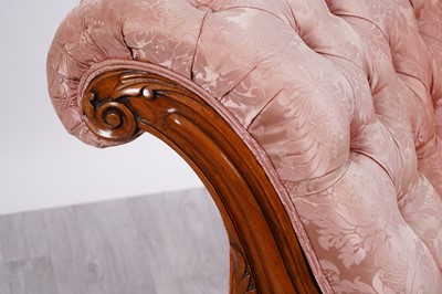 Lot 79 - A Victorian walnut framed chaise longue
