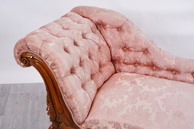 Lot 79 - A Victorian walnut framed chaise longue