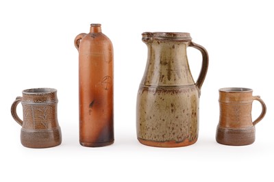 Lot 204 - A pair of Winchcombe Pottery stoneware tankards; and other items