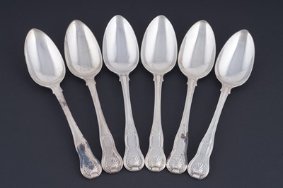 Lot 174 - A set of six George III silver tablespoons