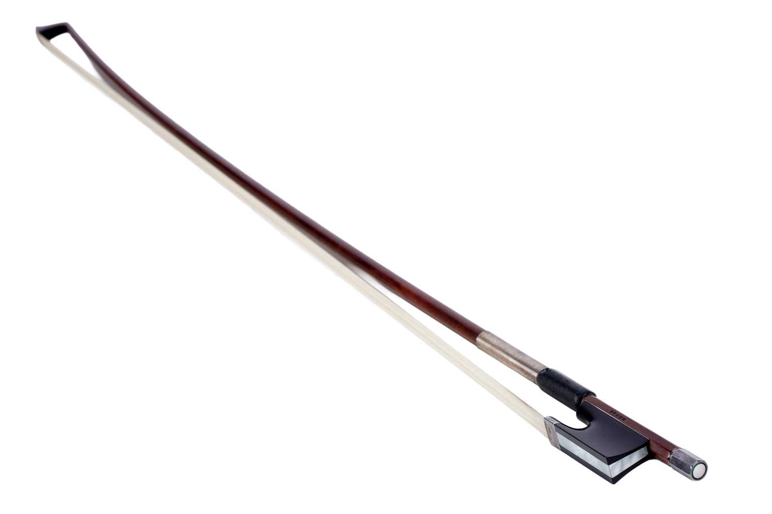 Lot 43 - A Hill violin bow; and a bow case for six bows