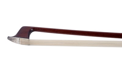 Lot 43 - A Hill violin bow; and a bow case for six bows