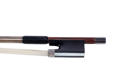 Lot 43 - A Hill violin bow; and a bow case for six bows