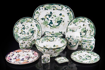 Lot 190 - A selection of mainly Mason's ironstone 'Chartreuse' pattern china