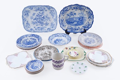 Lot 141 - A selection of 19th Century and later transfer print ceramics