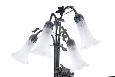 Lot 109 - A bronze effect figural table lamp