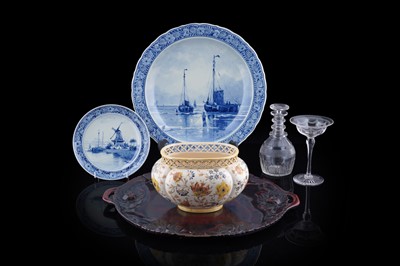 Lot 214 - Delft pottery; and other items, including Zsolnay Pecs
