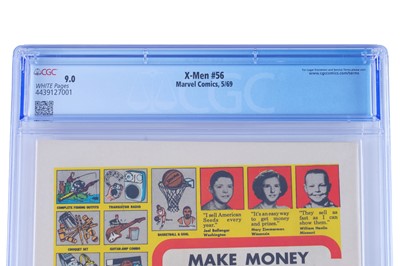 Lot Marvel Comics The Uncanny X-Men No. 56, CGC 9.0