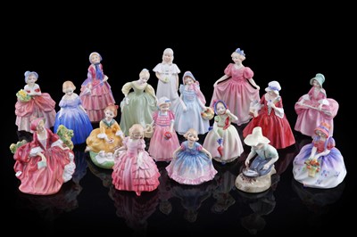 Lot 186 - Sixteen Royal Doulton miniature figures