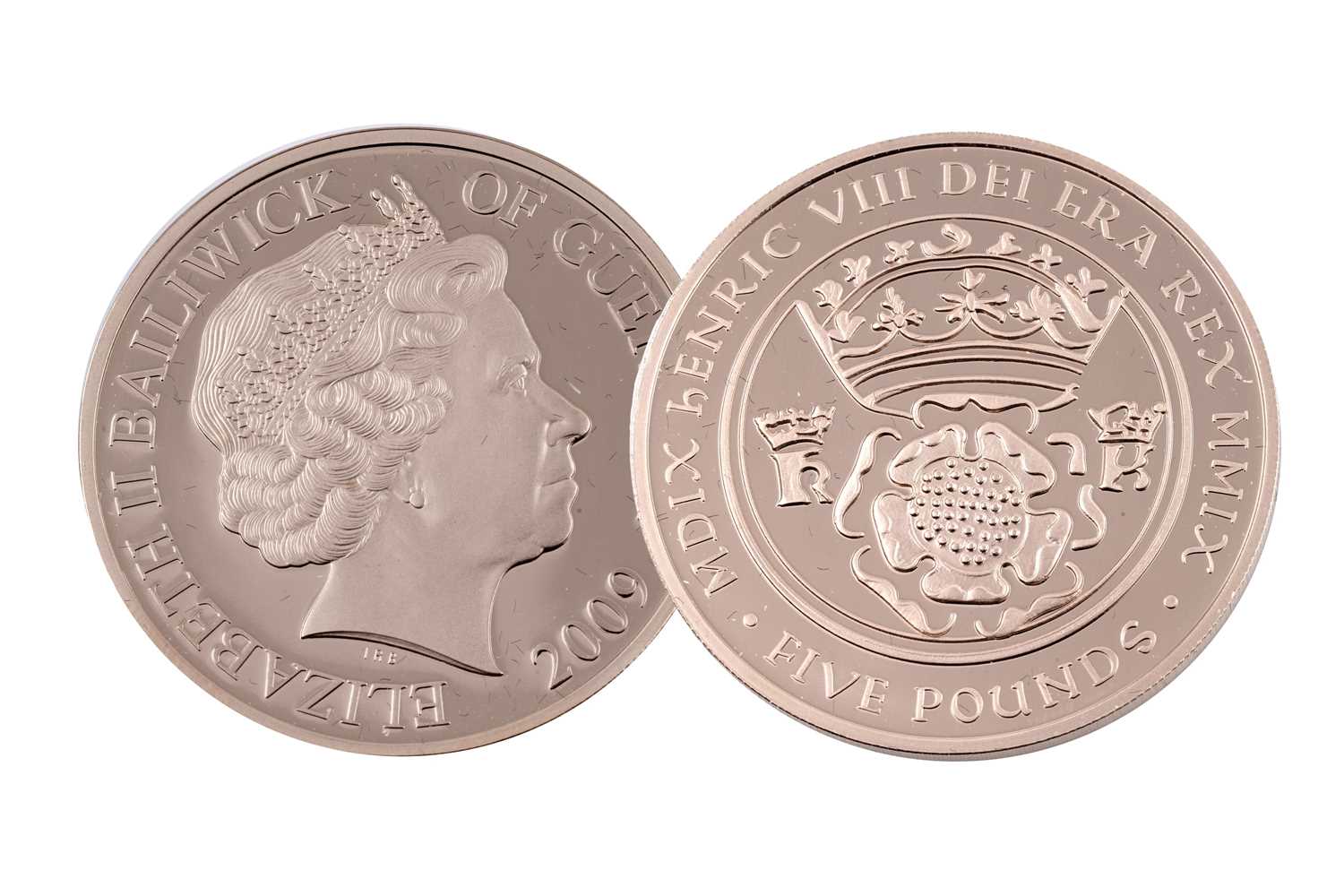 Lot 50 - Westminster Elizabeth II 22ct gold Henry VIII 500th Anniversary ‘Double Rose’ Gold Five-Pound Crown