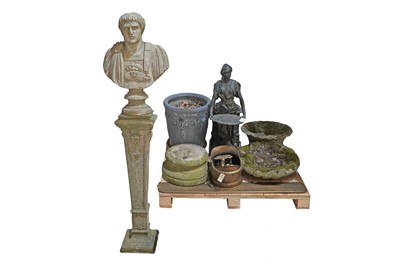 Lot 268 - A collection of mainly garden ornaments; a neoclassical composite garden planter; and other items