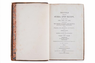 Lot 36 - Volnay (M. C-F), Travels Through Syria and Egypt, in the year 1783, 1784, and 1785…